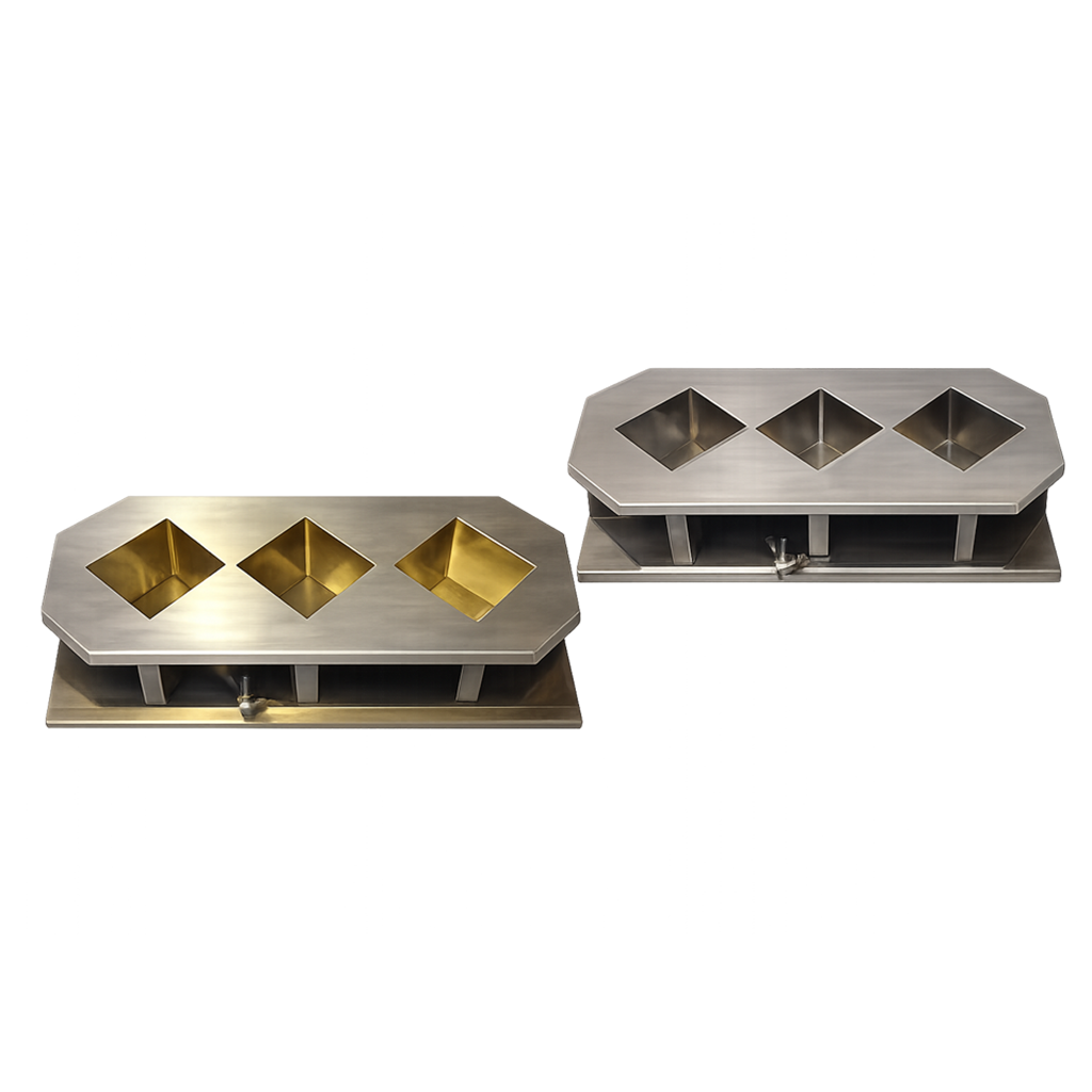 Three gang prism mould 40x40x160 mm for linear shrinkage